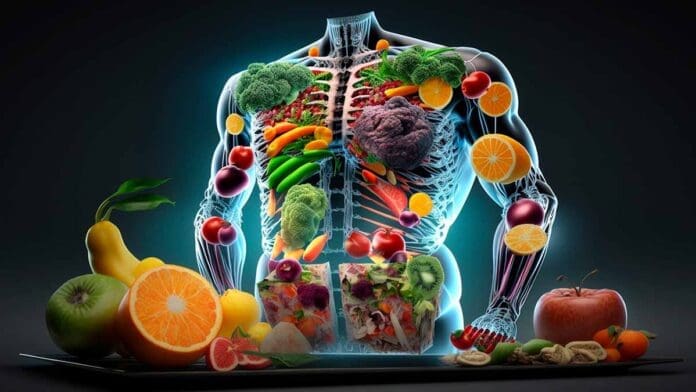 Body healthy diet detox fruit vegetable alkaline diet AI generated illustration