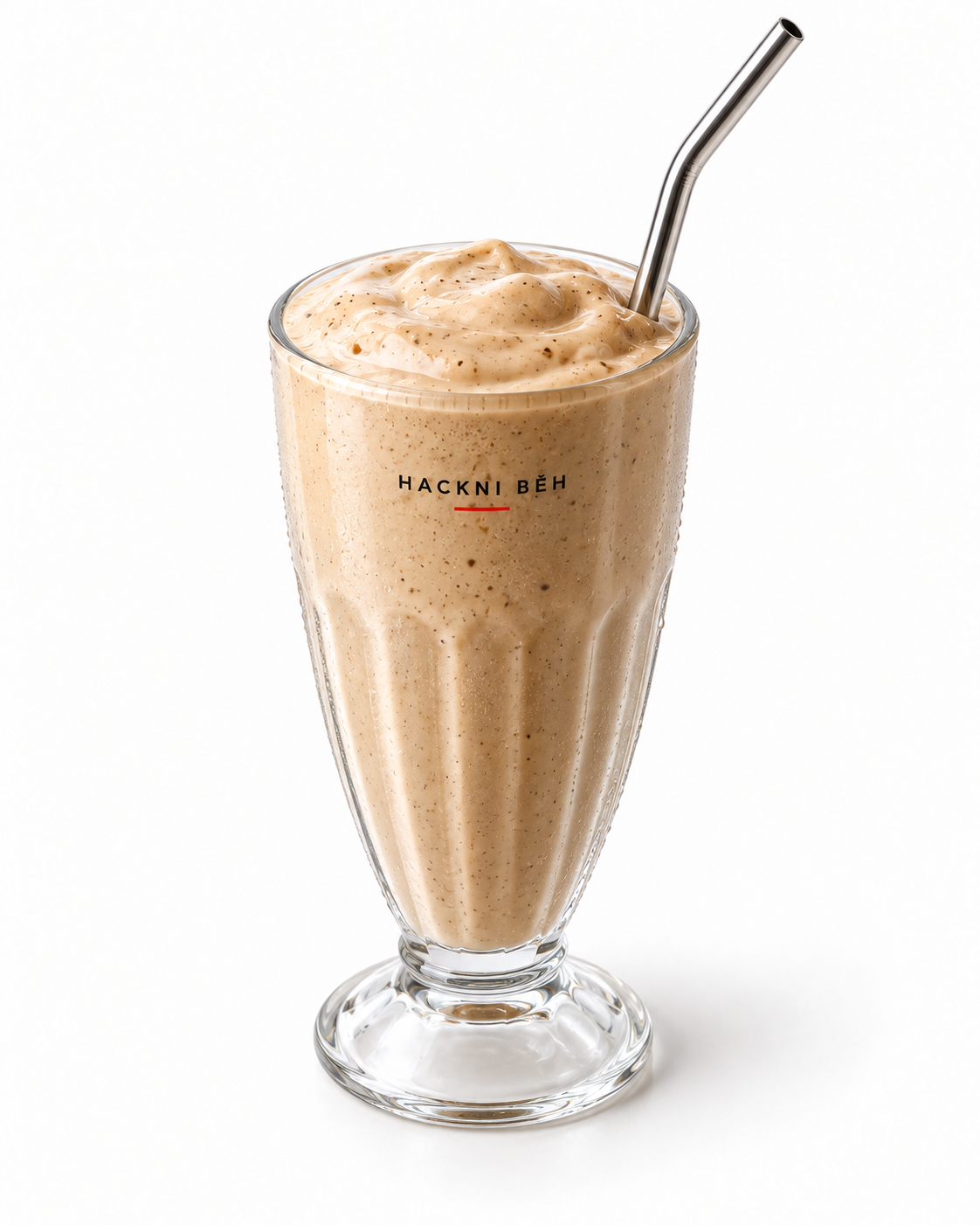 Kávový Malt Shake se zmrzlinou ve sklenici Hackni běh